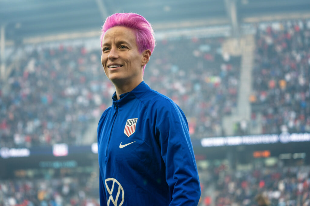 Soccer Star Blasted For Calling Trump ‘Depraved’ Over Title IX Changes Megan Rapinoe at a stadium